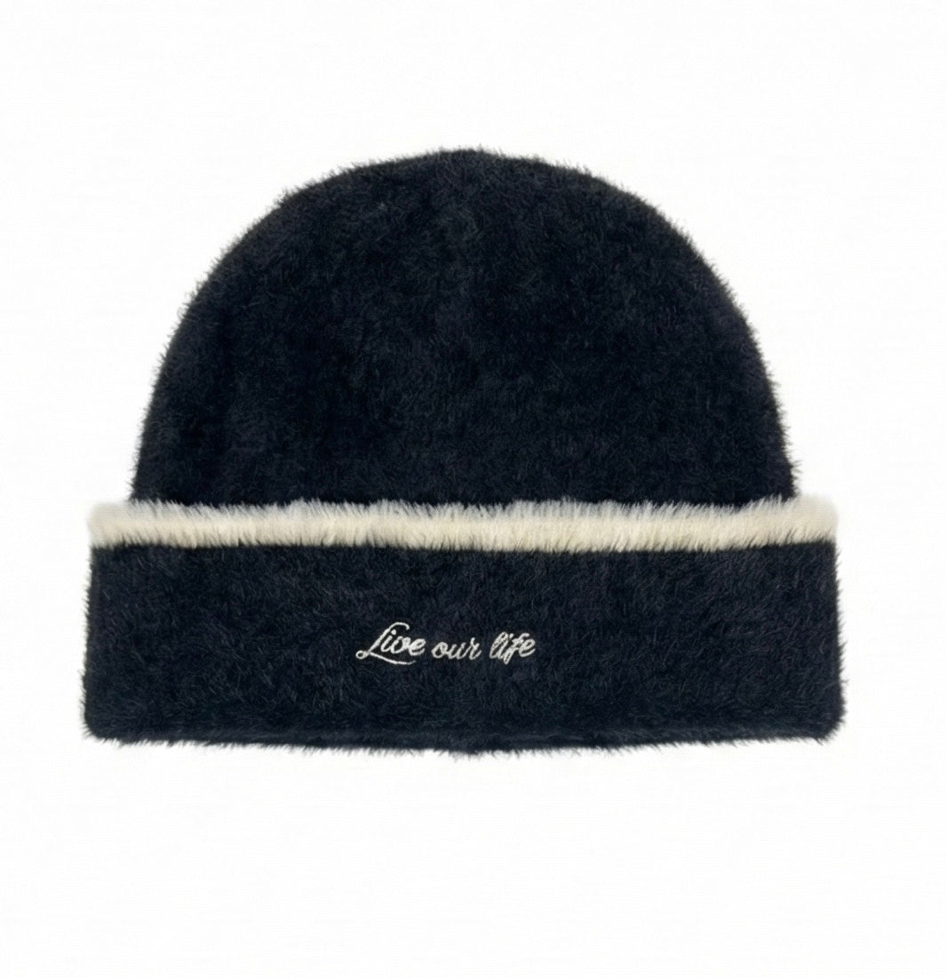 "Live our life" Mohair beanie