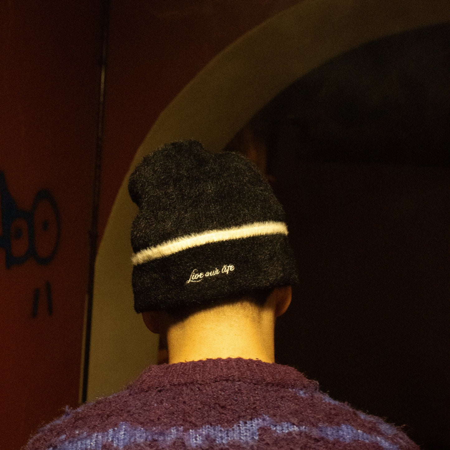 "Live our life" Mohair beanie